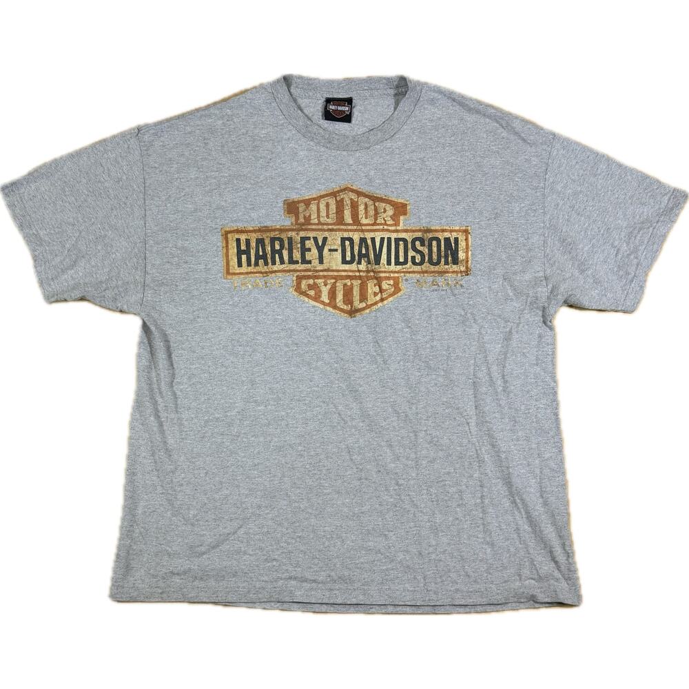 Harley‎ Davidson Oconomowoc WI Gray Tee Men XL Bar Shield Motorcycle Shirt - Picture 3 of 8